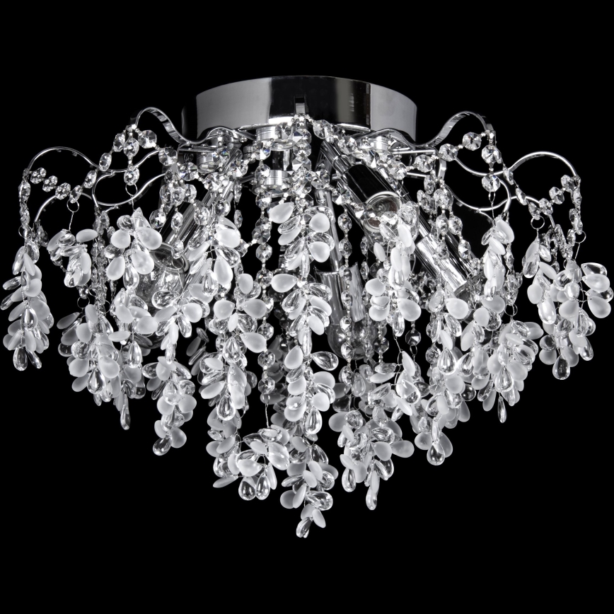 LED Virsapmetuma lustra 5xE27/60W/230V + 5xLED/3W d. 50 cm spīdīgi hromēts