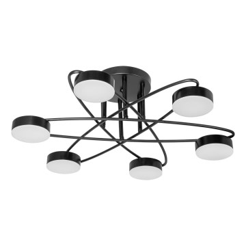 LED Virsapmetuma lustra 6xLED/7W/230V melna