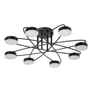 LED Virsapmetuma lustra 8xLED/7W/230V melna