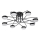 LED Virsapmetuma lustra 8xLED/7W/230V melna