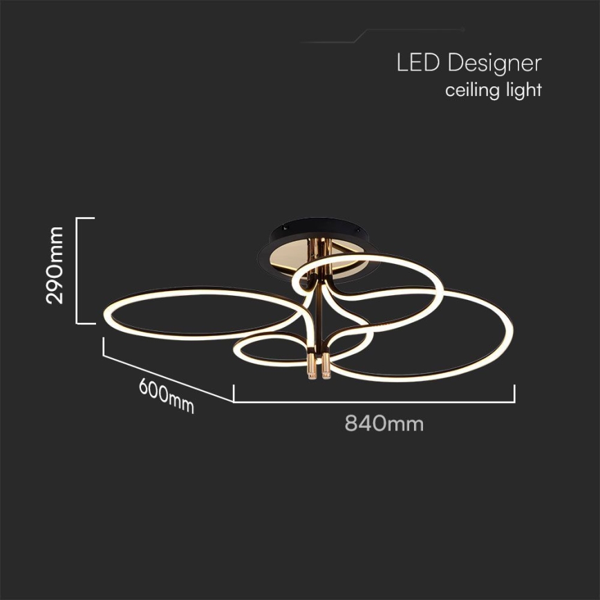 LED Virsapmetuma lustra LED/36W/230V 3000K