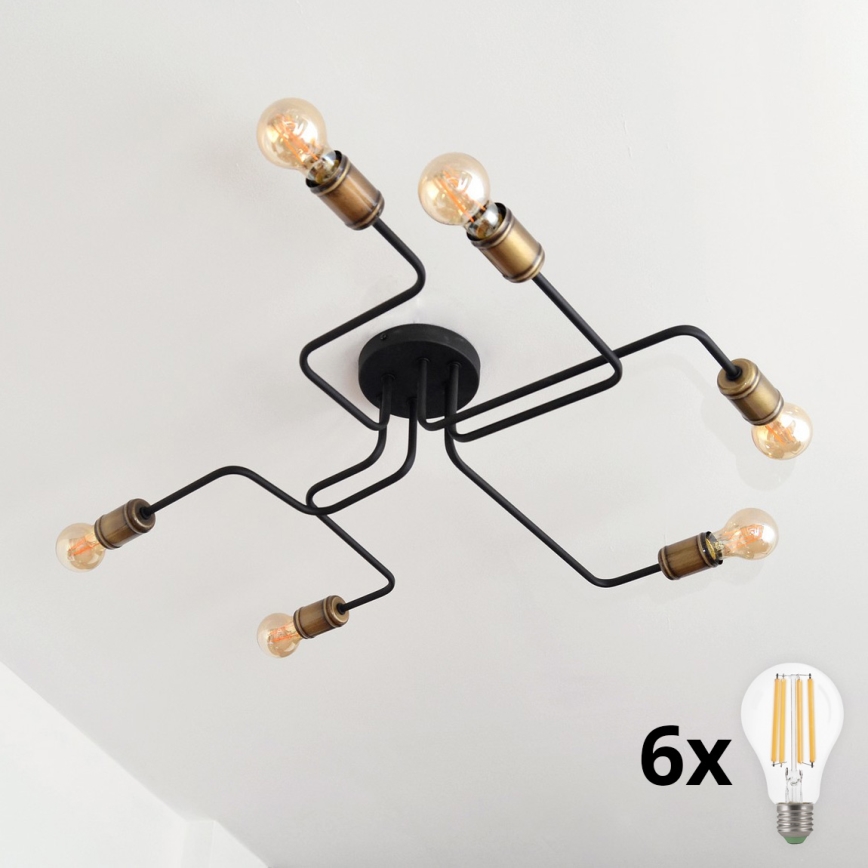 LED Virsapmetuma lustra TUBE 6xE27/15W/230V