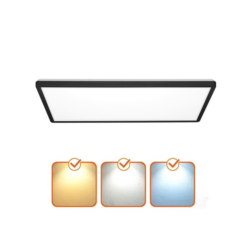 LED Virsapmetuma panelis NIVERA LED/32W/230V IP54 3000/4000/6000K 29,5x59,5 cm melna