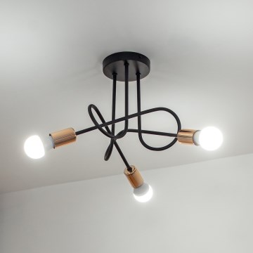 LED virsmas montāžas lustrs OXFORD 3xE27/15W/230V melns