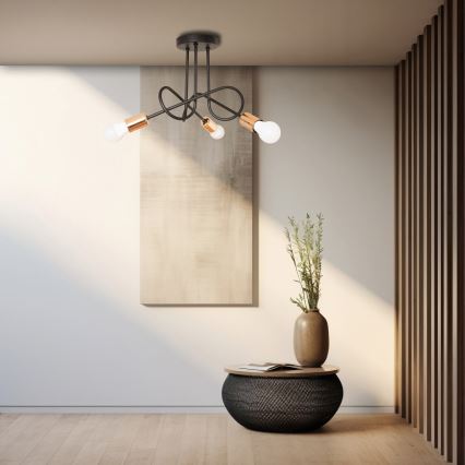 LED virsmas montāžas lustrs OXFORD 3xE27/15W/230V melns