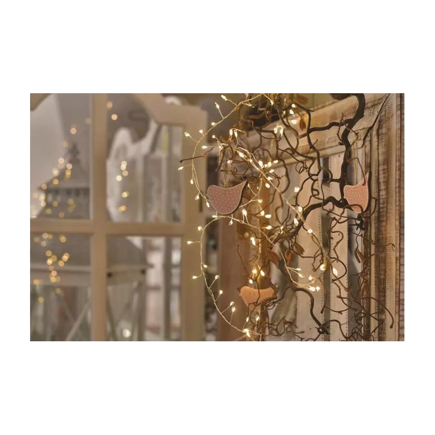 LED  virtene 100xLED/3xAA 2,7m silti balta