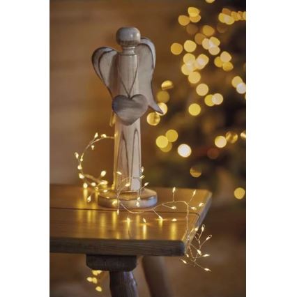 LED  virtene 100xLED/3xAA 2,7m silti balta