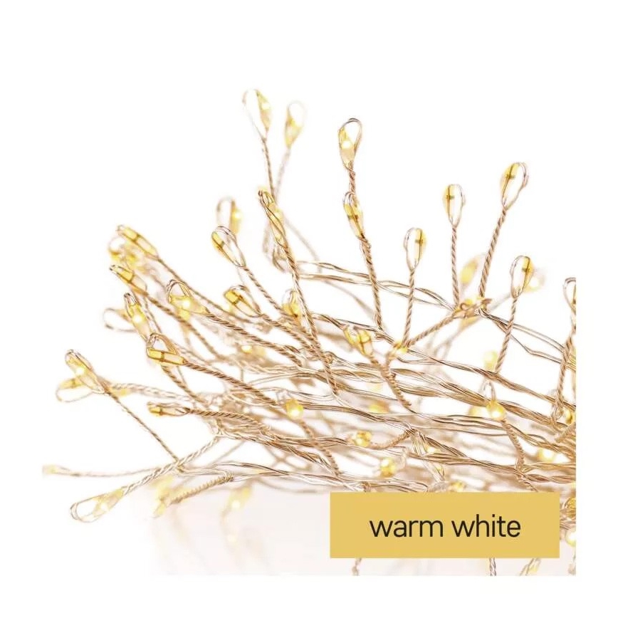LED  virtene 100xLED/3xAA 2,7m silti balta