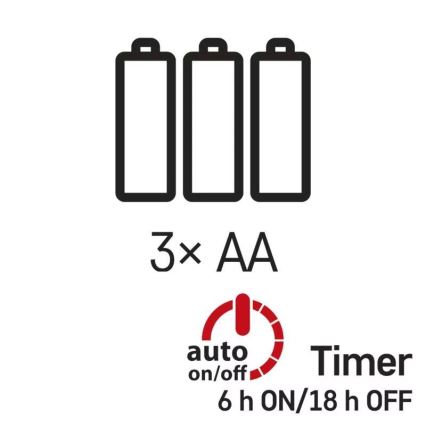 LED  virtene 100xLED/3xAA 2,7m silti balta