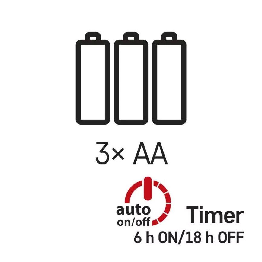 LED  virtene 100xLED/3xAA 2,7m silti balta
