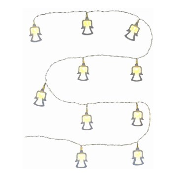 LED  virtene 10xLED/2xAA 1,8m silti balta