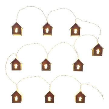 LED  virtene 10xLED/2xAA 2,3m silti balta