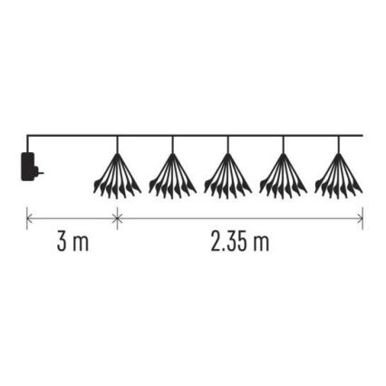 LED  virtene 150xLED/5,35m silti balta