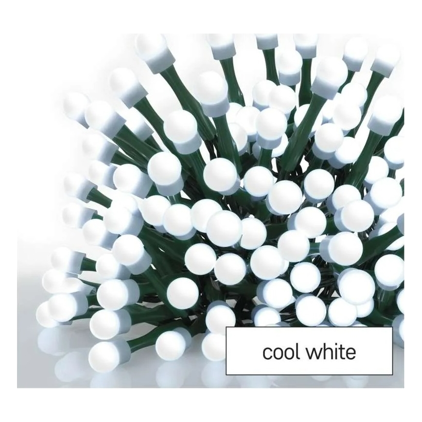 LED virtene 200 LED / 8 funkcijas 20 m IP44 auksti balta
