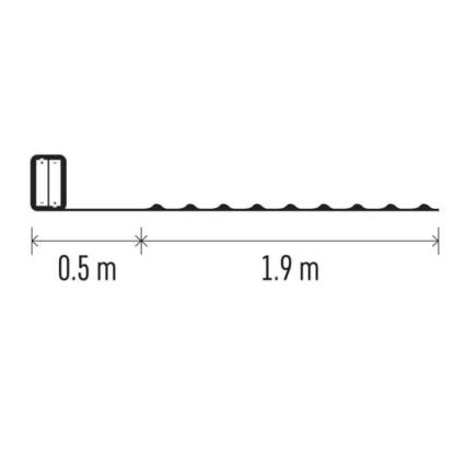LED virtene 20xLED/2,4m siltā balta