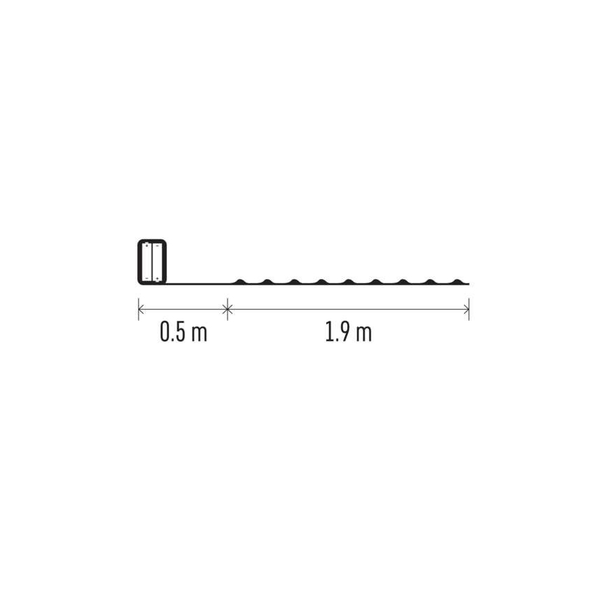 LED virtene 20xLED/2,4m siltā balta
