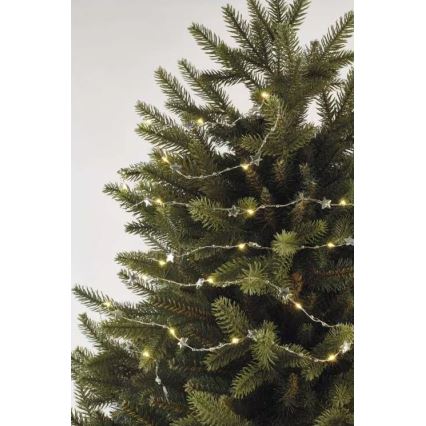 LED virtene 20xLED/2xAA 2,2 m siltā balta