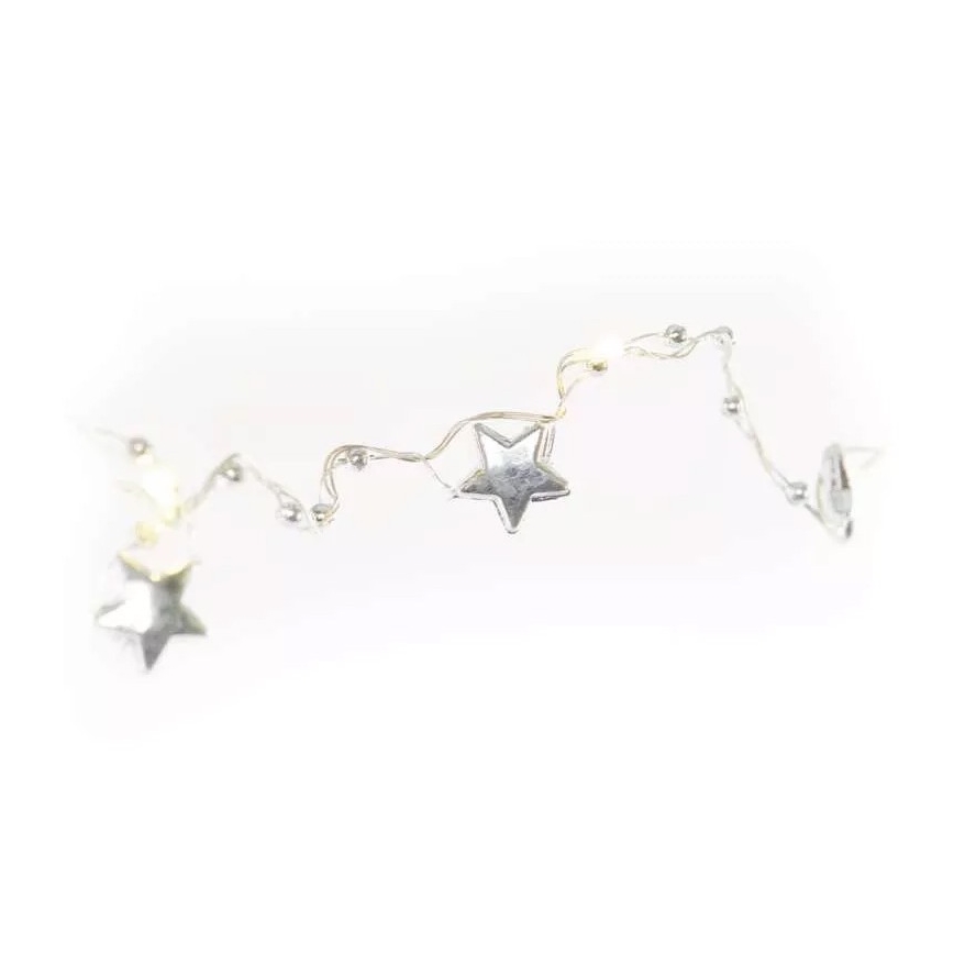 LED virtene 20xLED/2xAA 2,2 m siltā balta