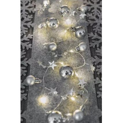 LED virtene 20xLED/2xAA 2,2 m silti balta