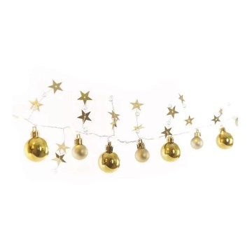 LED virtene 20xLED/2xAA, 2,2 m, silti balta