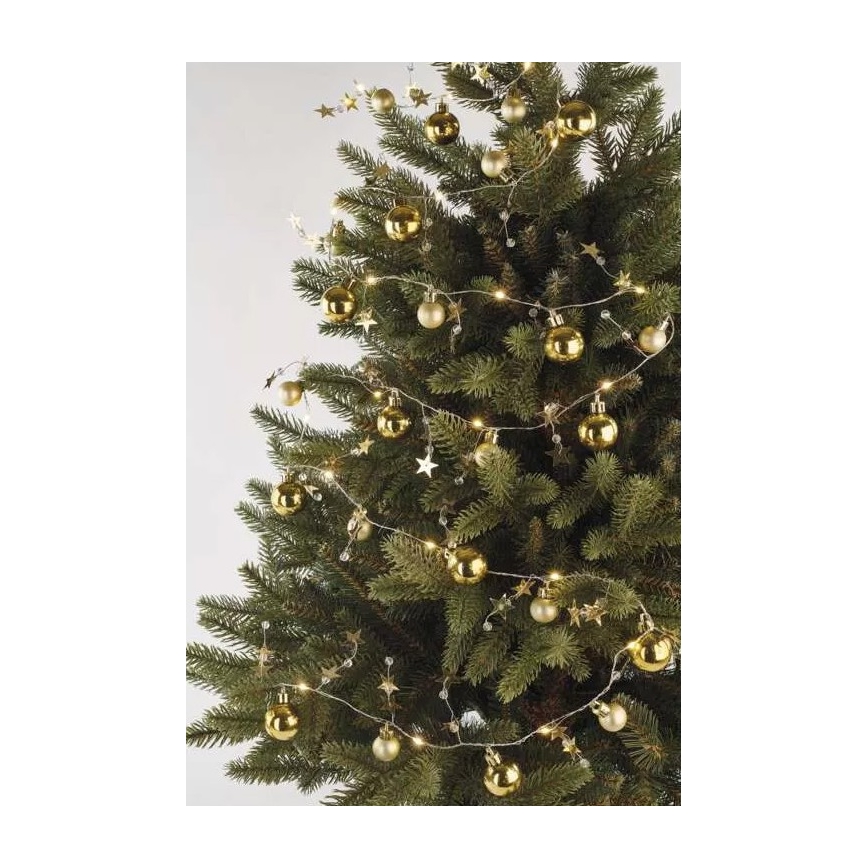 LED virtene 20xLED/2xAA, 2,2 m, silti balta