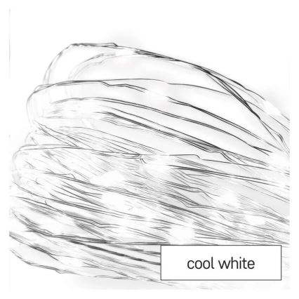 LED  virtene 20xLED/2xAA 2,4m auksti balta