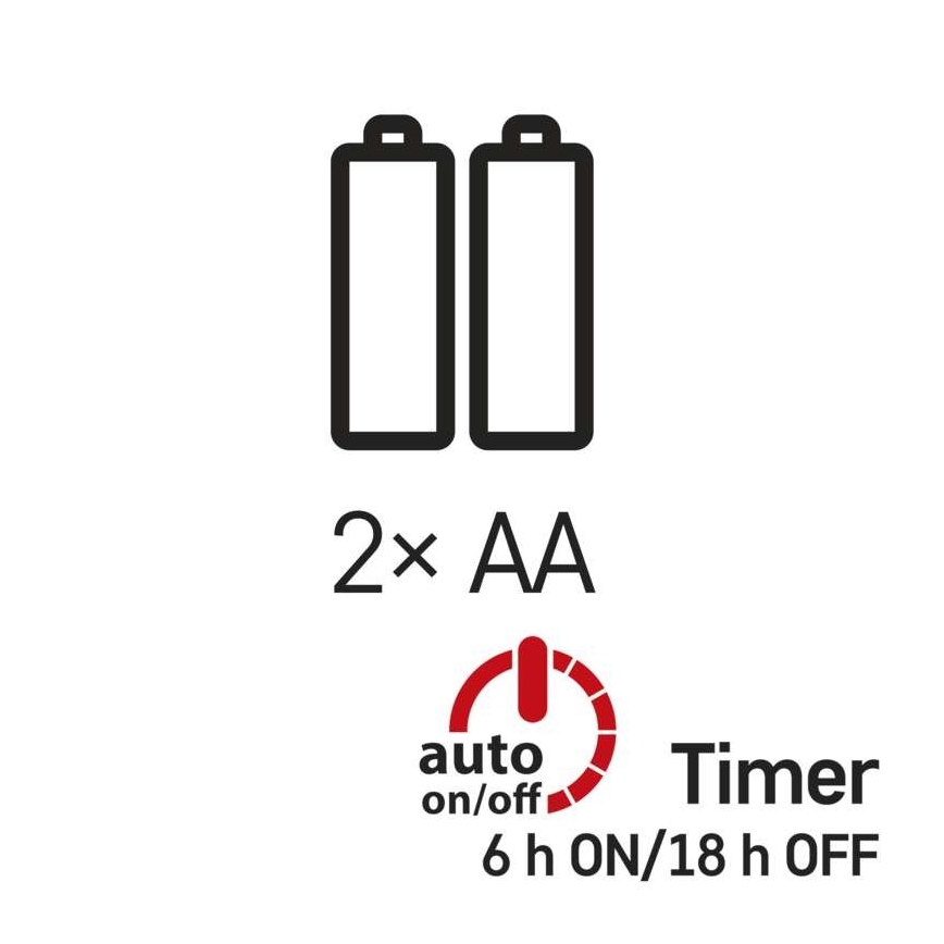 LED  virtene 20xLED/2xAA 2,4m daudzkrāsaina