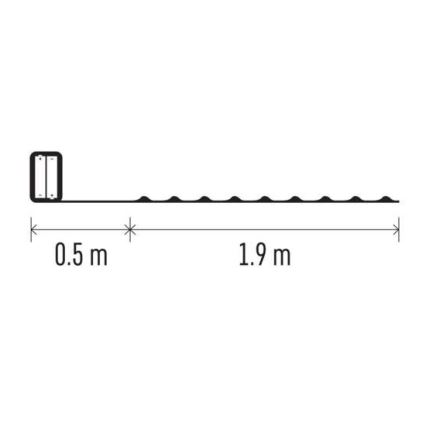 LED  virtene 20xLED/2xAA 2,4m daudzkrāsaina