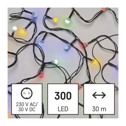 LED virtene, 300 LED, 8 režīmi, 35 m, IP44, silti balta