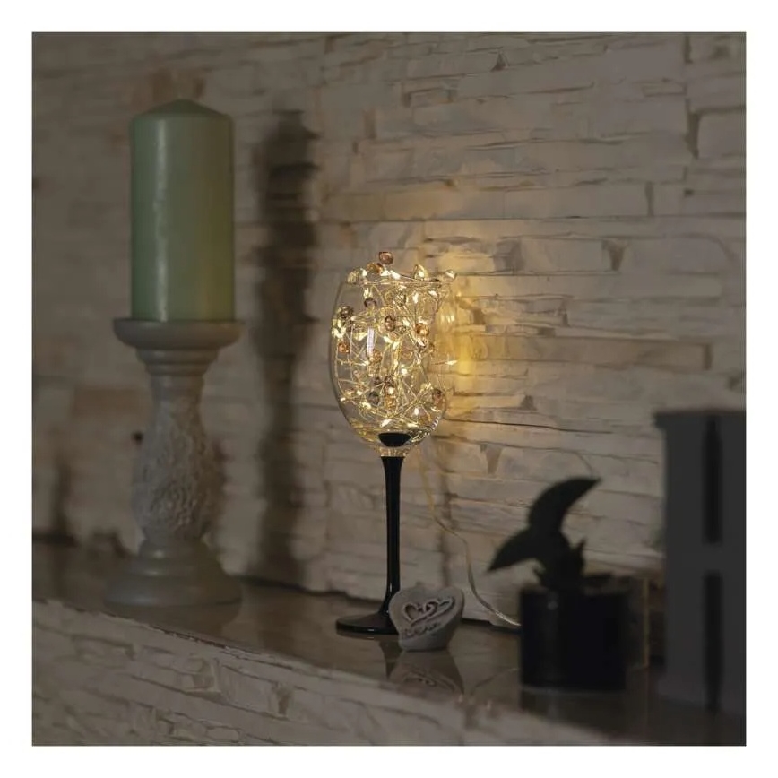 LED  virtene 40xLED/3xAA 1,5 m silti balta