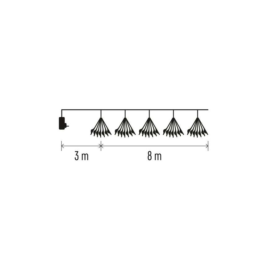 LED virtene 450xLED/11m, siltā baltā krāsā