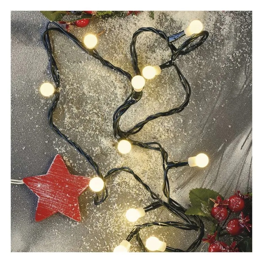 LED virtene 480xLED/8 funkcijas 53m IP44 silti balta