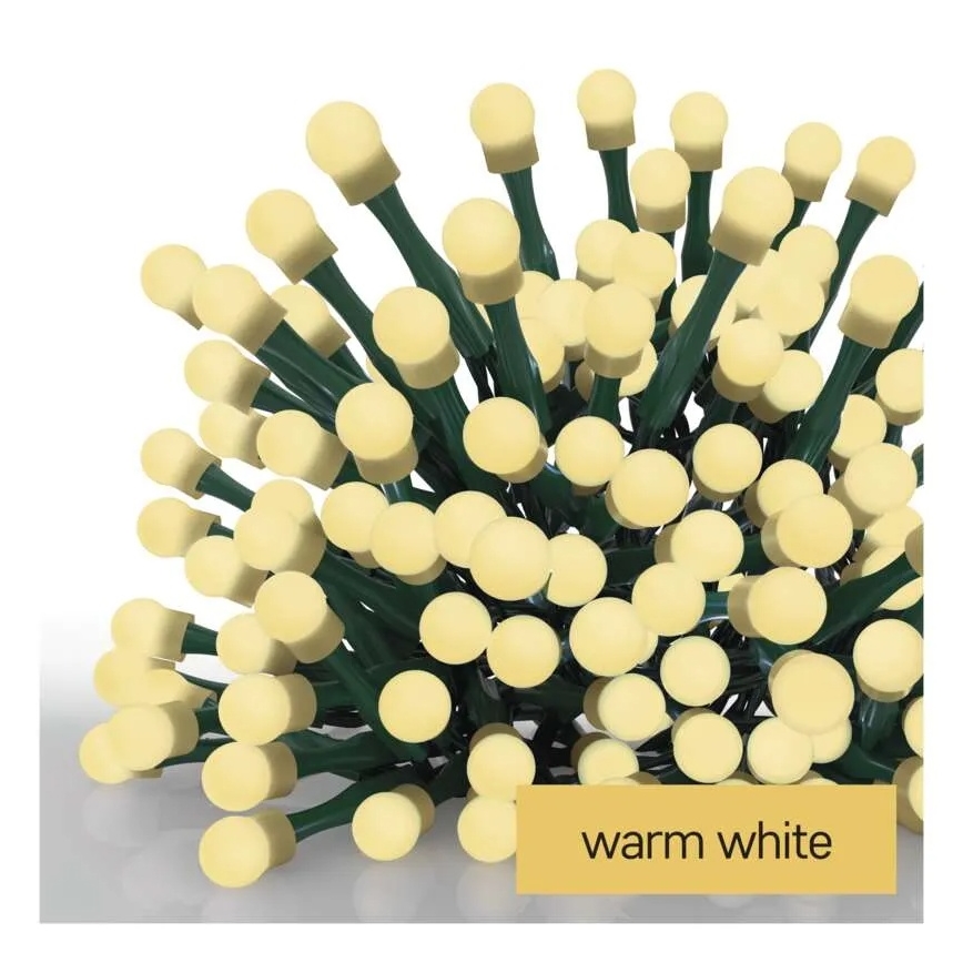 LED virtene 480xLED/8 funkcijas 53m IP44 silti balta