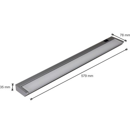 LED Virtuves skapīša gaismeklis LED/10W/230V sudraba