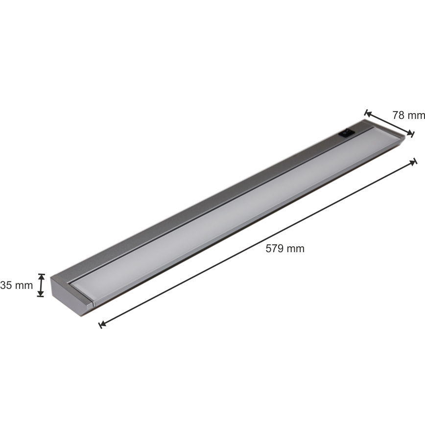 LED Virtuves skapīša gaismeklis LED/10W/230V sudraba