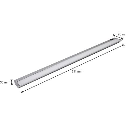 LED Virtuves skapīša gaismeklis LED/15W/230V sudraba