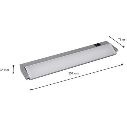 LED Virtuves skapīša gaismeklis LED/5W/230V sudraba