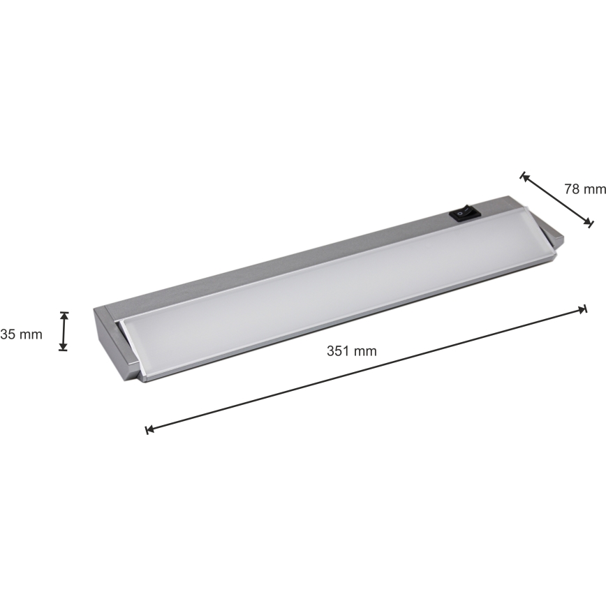 LED Virtuves skapīša gaismeklis LED/5W/230V sudraba