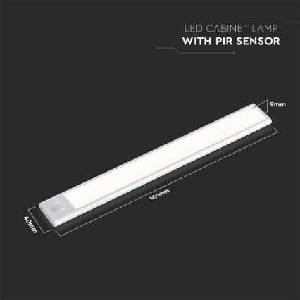 LED Virtuves zem skapīša lampa ar sensors LED/2W/5V 3000K