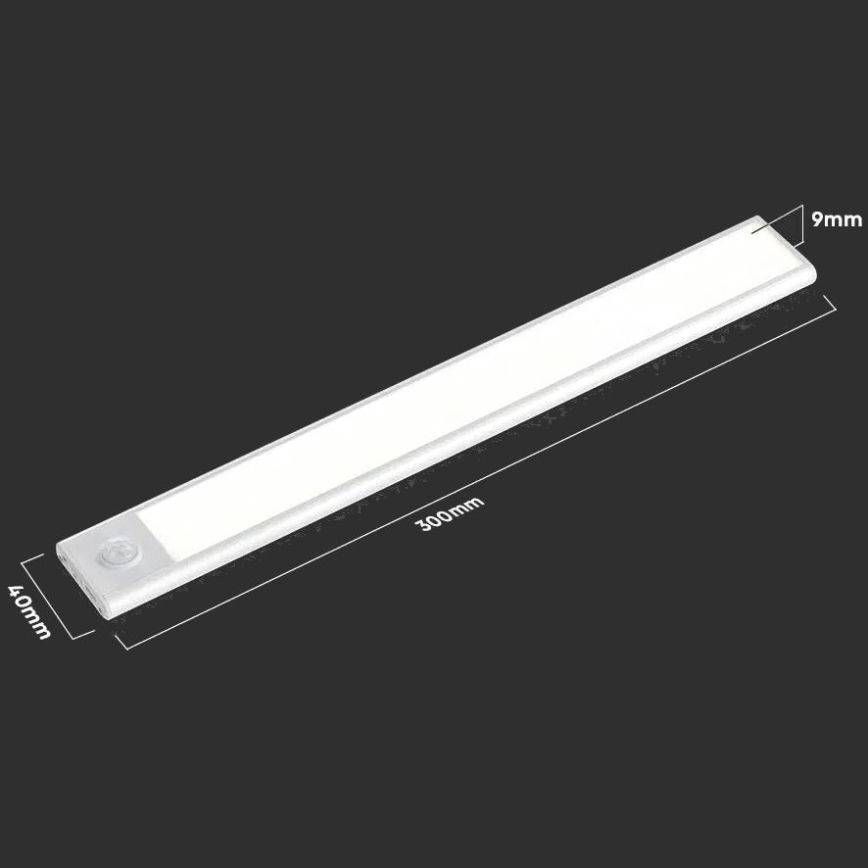 LED Virtuves zem skapīša lampa ar sensoru LED/1,5W/5V 1500 mAh 4000K