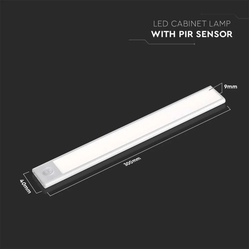 LED Virtuves zem skapīša lampa ar sensoru LED/1,5W/5V 3000K 1500 mAh