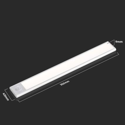 LED Virtuves zem skapīša lampa ar sensoru LED/1,5W/5V 4000K