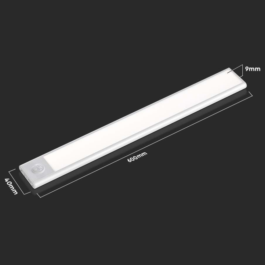 LED Virtuves zem skapīša lampa ar sensoru LED/2,5W/5V 4000K 3000 mAh