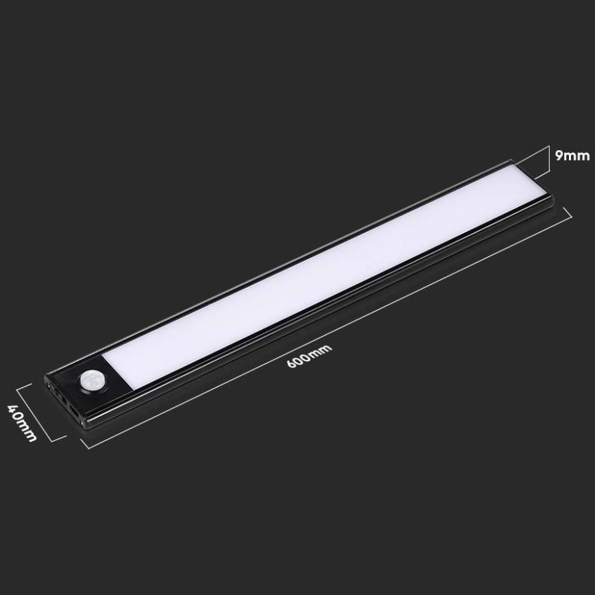 LED Virtuves zem skapīša lampa ar sensoru LED/2,5W/5V 4000K 3000 mAh