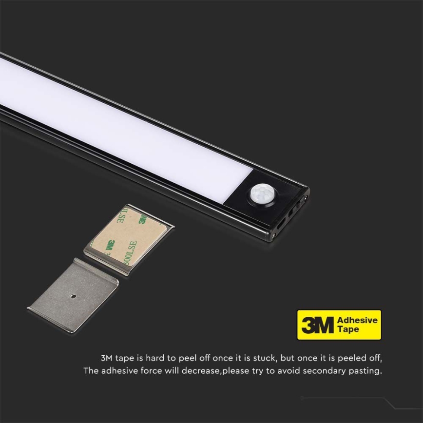 LED Virtuves zem skapīša lampa ar sensoru LED/2W/5V 2200 mAh 3000K
