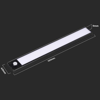LED Virtuves zem skapīša lampa ar sensoru LED/2W/5V 2200 mAh 3000K