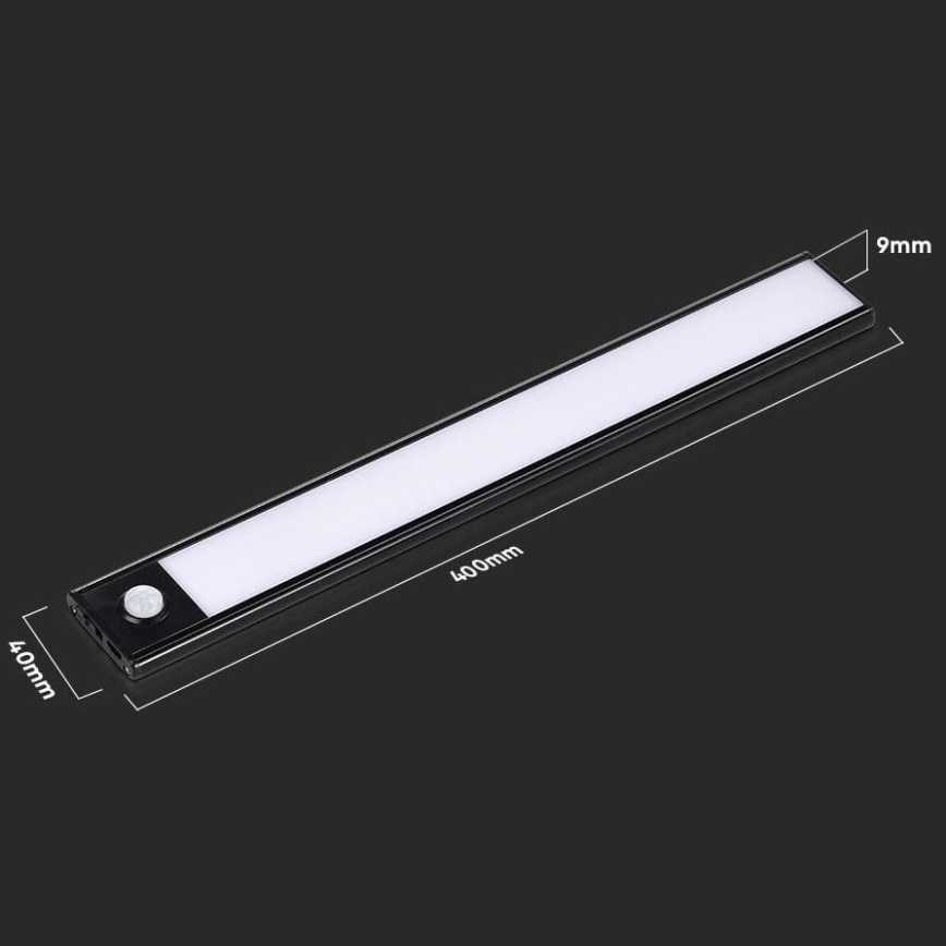LED Virtuves zem skapīša lampa ar sensoru LED/2W/5V 2200 mAh 3000K