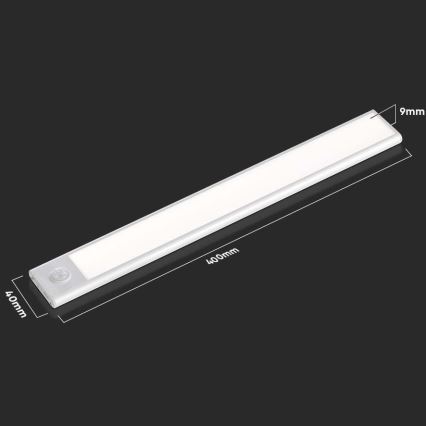 LED Virtuves zem skapīša lampa ar sensoru LED/2W/5V 4000K 2200 mAh