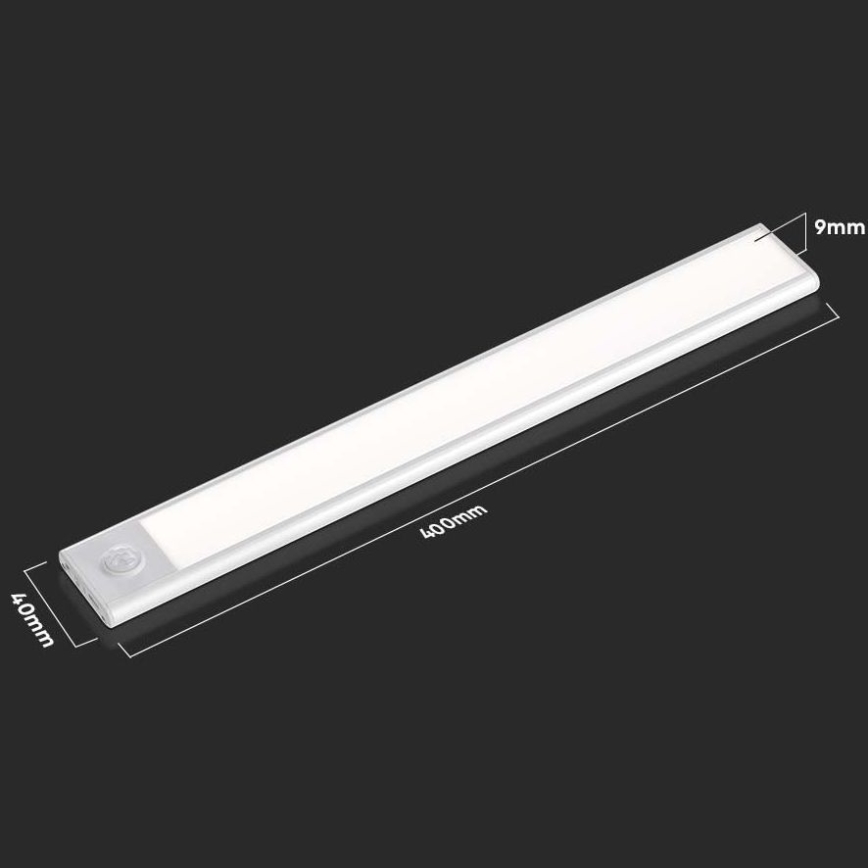 LED Virtuves zem skapīša lampa ar sensoru LED/2W/5V 4000K 2200 mAh