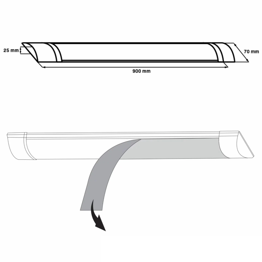 LED Virtuves zem skapīša lampa LED/30W/230V 4000K 90 cm balta